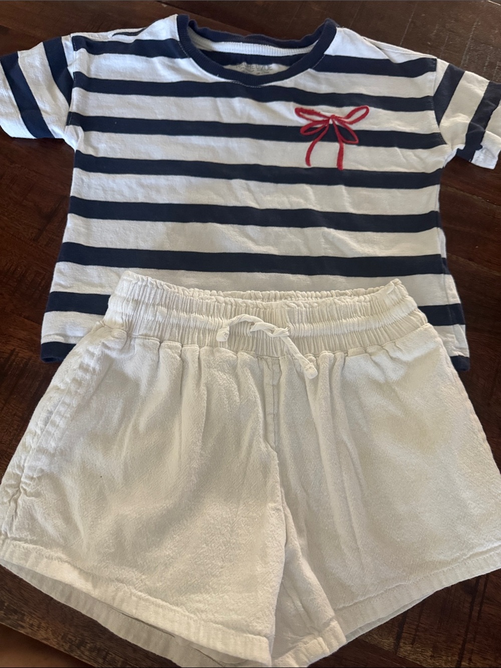 abercrombie kids White Elastic-Waist girl’s gauze and Rachel Zoe stripped shirt
